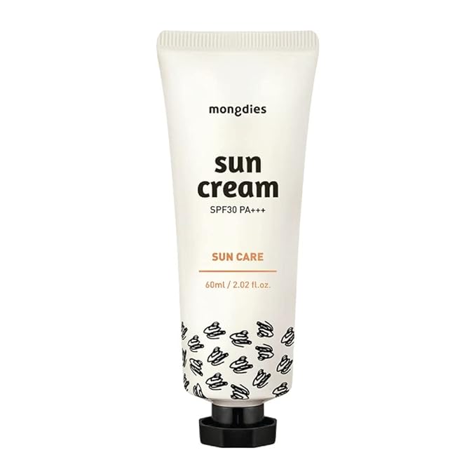 Mongdies Baby Sun Cream SPF30 PA+++ -100% SAFE Moist and Gentle Non-Sticky No White Cast Light-Weight Inorganic Sunscreen, EWG Green, Plant-derived extracts and plenty of deep ocean water- 60ml