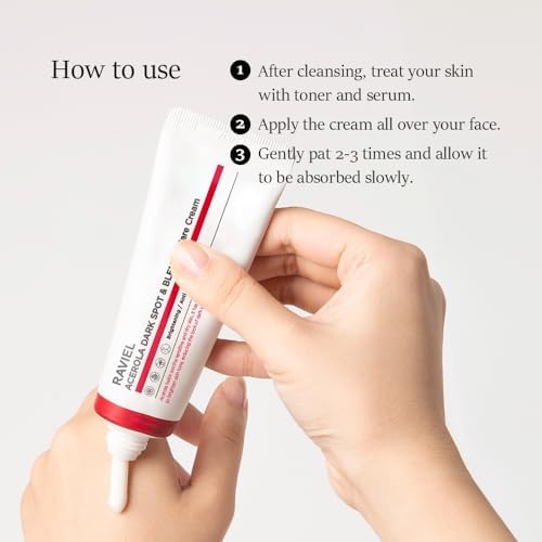 RAVIEL Acerola & Snail Mucin Dark Spot Care Cream for All Skin Types 1.7 fl oz, Dark Spot Corrector & Blemish Remover, Daily Skin Moisturizing Cream, Anti wrinkle, Anti aging