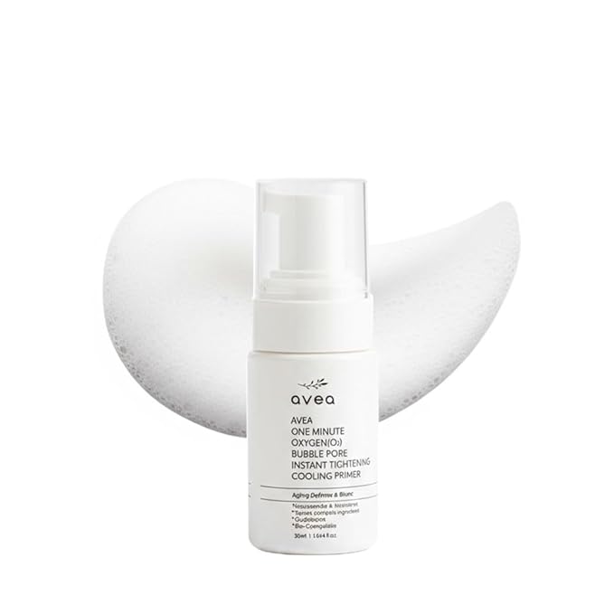 AVEA 1 Minute Bubble Primer – Smoothing, Hydrating & Illuminating Makeup Base with Niacinamide & 12 Peptides, K-Beauty Instant Primer for Radiant, Pore-Refined & Glow Skin, 1.014 fl oz / 30ml