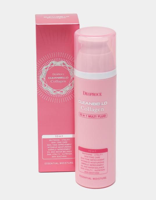 Deoproce Cleanbello Collagen 10 in 1 Multi Fluid (200ml) – 4-in-1 Toner, Emulsion, Essence & Cream – Hydrating & Anti-Aging Korean Skincare