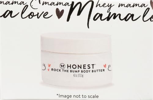 The Honest Company Mama Rock Bump Body Butter Moisturizing Stretch Mark Cream,Shea Avocado Oil,Vitamin E,Hypoallergenic and Dermatologist Tested,4 oz,(Pack of 2)
