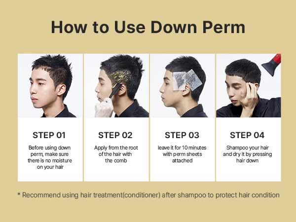 DASHU Down Perm Cream for Men 3.5oz - Korean Hair Straightening Perm Kit, Ultra Bond Gel, Helps Tame Frizzy Hair, Premium Perm Solution, 10-Minute Quick Down Perm, Long-Lasting Hold