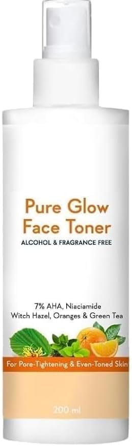 Pure Glow Face Toner - 5% Fruit AHA, Hyaluronic Acid, Niacinamide & Oranges,200ml