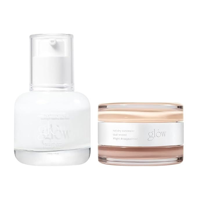 glow breathable blemish balm #white & not dry concealer #light #rosysalmon set | light-coverage bb cream & tinted moisturizer | covers under-eye circles & blemishes | 1 fl oz x 0.4 0z