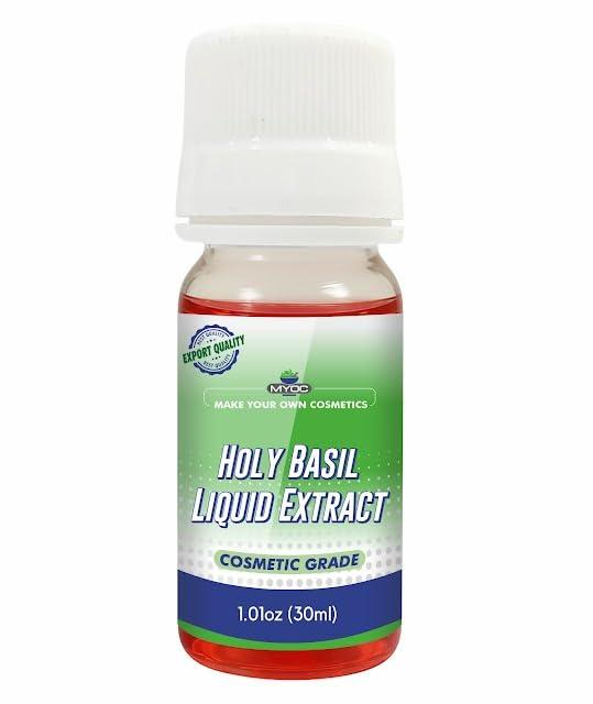 MYOC Holy Basil (Tulsi) Liquid Extract | Cosmetic Grade Botanical Ingredient | Non-Edible | Herbal Extract for DIY Skincare & Haircare | 30ml / 1.01 Fl Oz