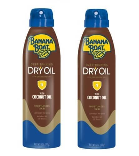 Bananaa~ Boat Skin care Deep Tanning Dry Oil Clear Spray Sunscreen SPF-4, 6 fl oz (2 Pack)