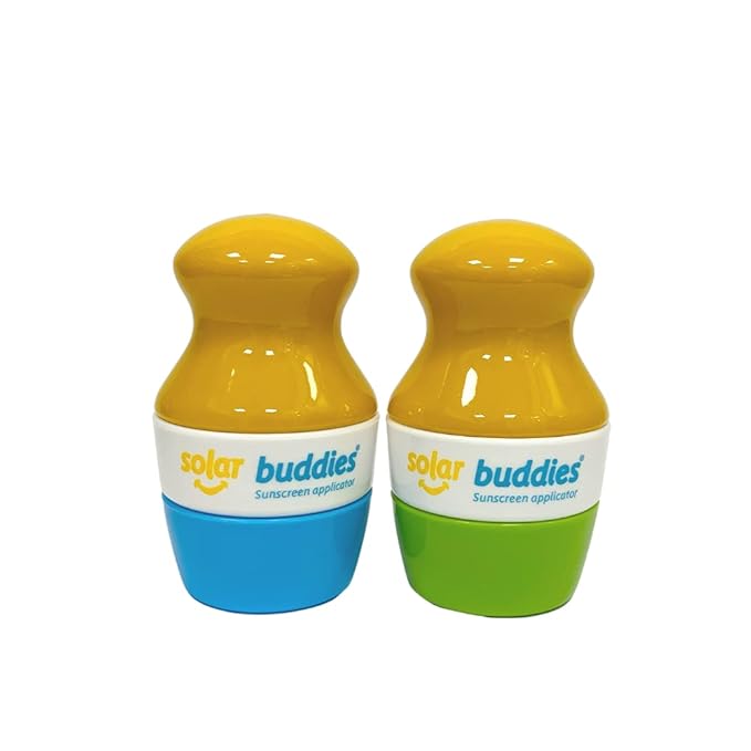 Duo GB Solar Buddies Refillable Roll On Sponge Applicator For Kids, Adults, Families, Travel Size Holds 100ml Travel Friendly for Sunscreen, Suncream and Lotions