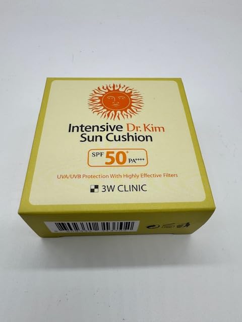3W Clinic Intensive Dr.Kim Sun Cushion (15g 0.53oz) SPF50+/PA++++ UVA/UVB Protection with Highly Effective Filters, Sunscreen, Suncream