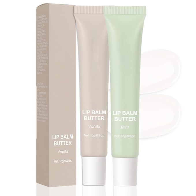 2Pcs Summer Lip Butter Lip Balm, Ultra-Hydrating Natural Vegan Lip Balm, Sheer-Tinted Shine & Hydration, Soothes & Softens Dry Lips Skincare, Bálsamo labial hidratante (#1+2#)