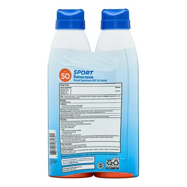 Sport Broad Spectrum Sunscreen, SPF 50, Twin Pack, Water And Sweat Resistant Up To 80 Minutes, Paraben-Free, Safe And Effective