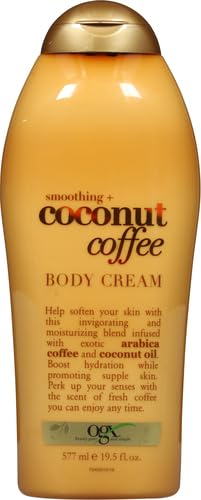 OGX Smoothing + Coconut Coffee Body Cream 19.5 oz,(Pack of 2)