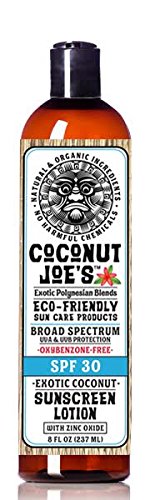 3-PACK | Zinc Oxide Sunscreen from Coconut Joe's | Natural & Organic Sunscreen Lotion, Mineral Sunscreen, SPF 30, Natural Sunscreen, 8 ounce bottle