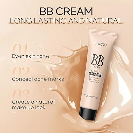 BB Cream, Coverage Waterproof Glow BB Cream + CC cream, Long-Lasting, Oil-Control, Pore-Hiding Foundation Makeup, Skin Care Foundation Makeup, Tinted Moisturizer, Moisturizer Face, 1.06oz