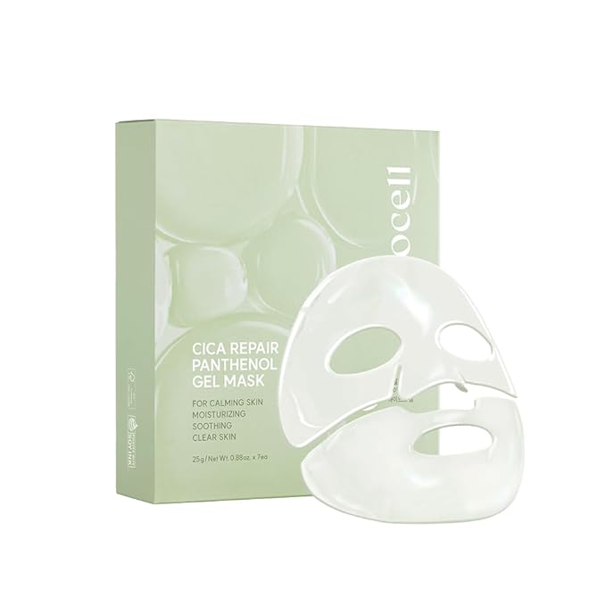 AROCELL Cica Hydrogel PDRN Mask 7 Facial Sheet with Panthenol & Centella Asiatica, Cooling Hydrogel Face Mask for Soothing Calming Sensitive Skin Korean Skincare | BSS Skincare Must-Have | 25gx7ea