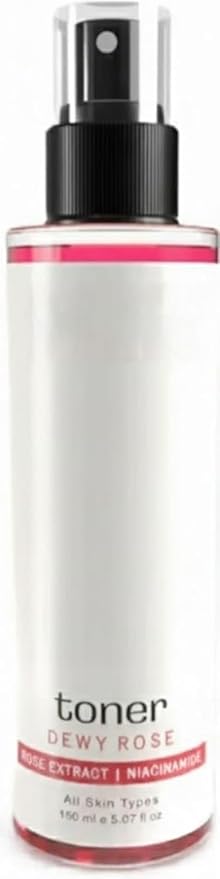 Dewy Rose Toner/Formulated with Rose De Mai, Niacinamide & Vitamin B5/ Radiant & Rejuvenated Skin/Pore Tightening Toner (150Ml).