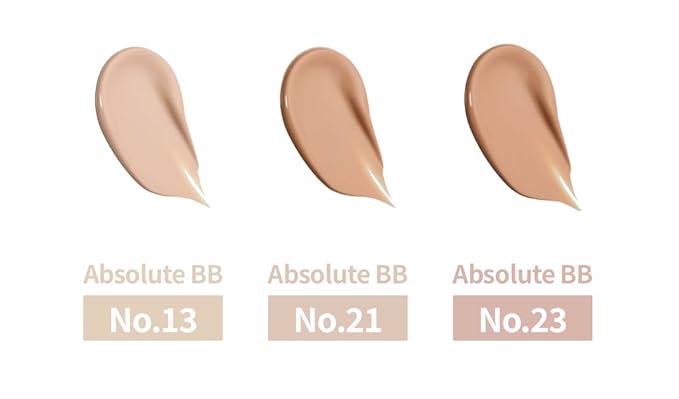 Absolute BB Cream, SPF50+ PA++++, A.T.O.M.Y Natural Tone-Up Finish, 1.11 fl oz (33 mL), Lightweight Daily Base Makeup (1, No. 21)