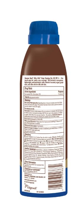 Bana~na Boat~ Deep Tanning Oil Spray, SPF 4, Clear Dry Sunscreen, Dark Tanning, 6 oz (Pack of 1)