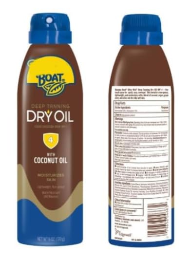 Bananas B'oat Deep Tanning Dry Oil Clear Spray Sunscreen SPF-4, Lightweight & Non-Greasy, 6 fl oz, 2 Pack