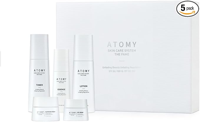 A.t.o.m.y The Fame Skin Care System 5-Step Set (Toner 150 mL, Eye Cream 40 mL, Essence 50 mL, Lotion 135 mL, Nutrition Cream 50 mL) — Premium K-Beauty Routine