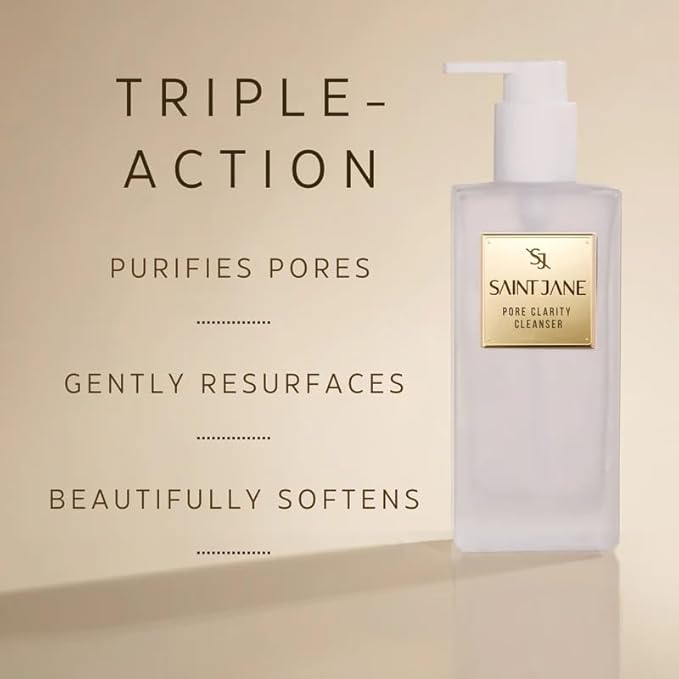 Saint Jane - Sun Ritual Pore Smoothing SPF 30 Mineral Sunscreen + Pore Clarity Cleanser BUNDLE | Luxury, Clean Skincare