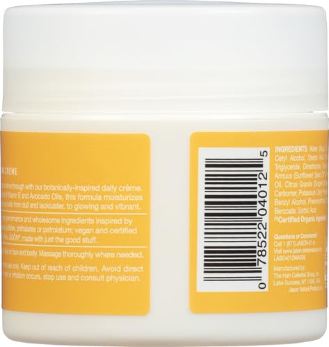 JASON Vitamin E Antioxidant Intensive Crème Face & Body Moisturization,25,000 IU Body Cream Moisturizer,4 Fluid Ounces,(Pack of 2)