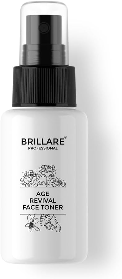 Brillare Age Revival 100% Natural Face Toner with Hyaluronic Acid, Rose and Sandalwood (50 ML), Zero Chemicals
