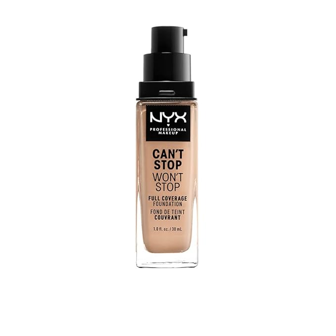 NYX PROFESSIONAL MAKEUP Can't Stop Won't Stop Foundation, 24h Full Coverage Matte Finish - Natural