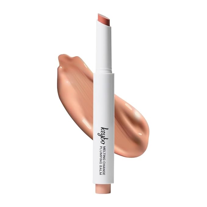 KEYBO Melting Change Plumping Lip Balm – Hydrating Glossy Tinted Lip Plumper, Non-Sticky MLBB Balm for Smooth, Natural Volume – Moisturizing K-Beauty Lip Treatment (01. Nunu Beige)