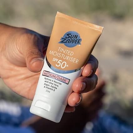 Sun Zapper BB Cream Tinted Moisturizer Sunscreen SPF 50+ Medium Dark – Face Sunscreen with Kakadu Plum and Jojoba Oil, Broad Spectrum UV Protection, Botanical Oils, 50mL (1.69 oz), Australian Made