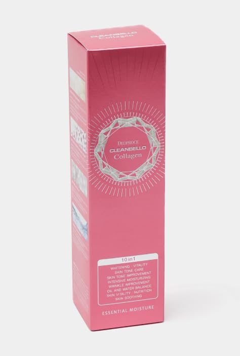 Deoproce Cleanbello Collagen 10 in 1 Multi Fluid (200ml) – 4-in-1 Toner, Emulsion, Essence & Cream – Hydrating & Anti-Aging Korean Skincare