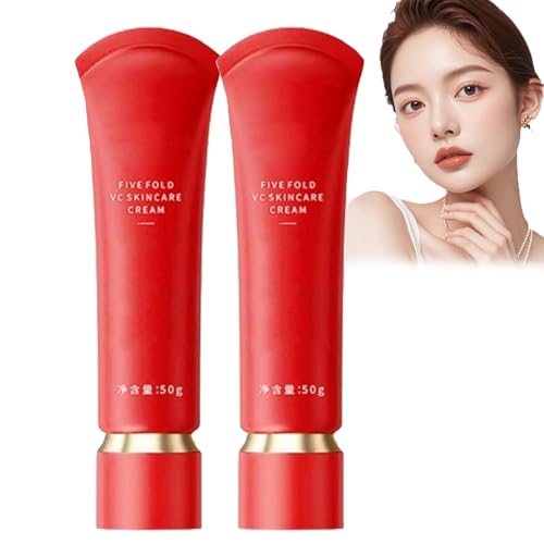 Moisturizing Tone-Up Concealer Cream, Moisturizing 𝐁𝐫𝐢𝐠𝐡𝐭𝐞𝐧ing Tone-up Concealer Cream, Five Fold VC Skincare Creams, Vitamin C Face Serum Moisturizer (2PCS)