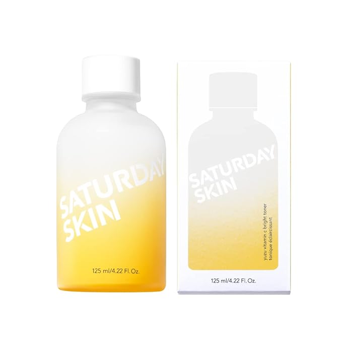 Saturday Skin Yuzu Vitamin C Toner for Dryness Dullness Face and Yuzu Vitamin C Lip Mask Overnight Lip Sleeping Mask Moisturizing for All Skin Types