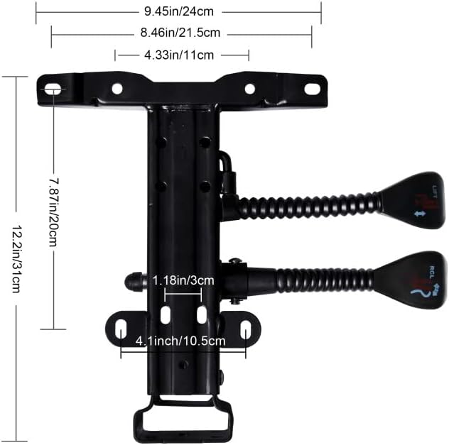 Heavy Duty with Adjustment Backrest Tilt Replacement Office Chair Swivel Tilt Control Seat Mechanism Gas Type (155° Tilt Control Back Cushion)