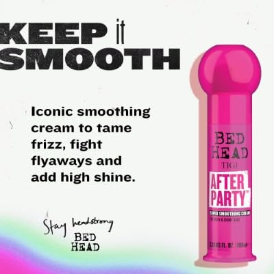 TIG Bed Head TIGI After Party Smoothing Cream 2 Pack Ultimate Frizz Control Hair Care Products for Smooth, Shiny Hair, Summer Fruit Medley Scent, 3.38 Oz Each