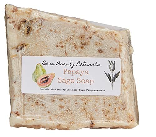 Botanical Fusion: Papaya Sage Handcrafted Soap (Brick cut 9-10.9 oz, Sm Lo-Exfol Muslin)