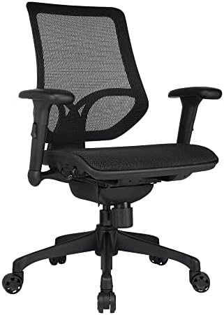 WorkPro® 1000 Series Ergonomic Mesh/Mesh Mid-Back Task Office Chair, Black/Black, BIFMA Compliant