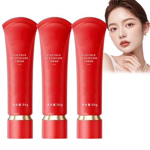 Moisturizing Tone-Up Concealer Cream, Moisturizing 𝐁𝐫𝐢𝐠𝐡𝐭𝐞𝐧ing Tone-up Concealer Cream, Five Fold VC Skincare Creams, Vitamin C Face Serum Moisturizer (3PCS)