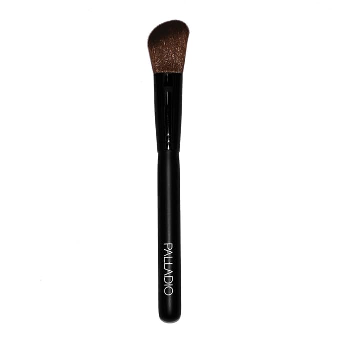 Palladio Blush Brush, Medium Sized Makeup Angled Brush, Soft Natural Bristles, Comfortable Grip, Flawlessly Contours & Defines, For Powder, Blush & Bronzer, Premium Quality & Professional Grade