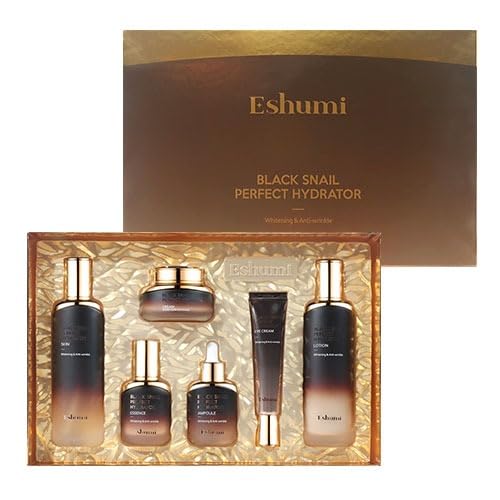 Black Snail 6-Piece Complete Set - Premium Korean Skincare Collection with Toner, Lotion, Essence, Ampoule, Cream, Full Routine Luxury System