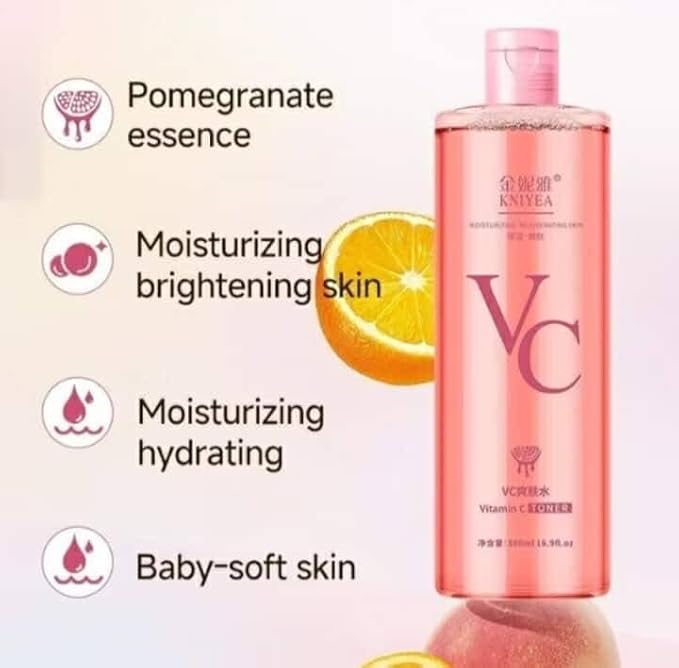 AVE - VC Soothing Vitamin C Moisturizing Facial Toner, 500ml, Pink
