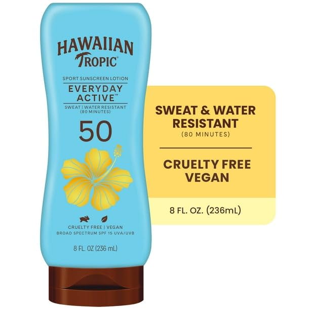 (3 pack) Everyday Active Sunscreen Lotion, 50 SPF, 8 fl oz, Water Resistant Adult Sunblock, BROAD SPECTRUM PROTECTION from UVA and UVB rays