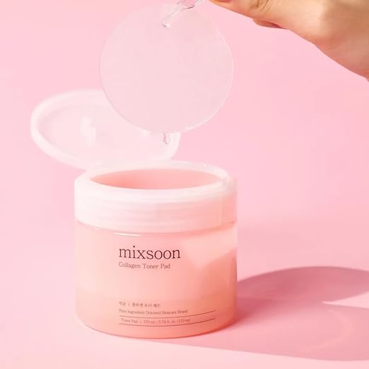 mixsoon Collagen Toner Pad - Hyaluronic Acid, Hydrating, Firming and Smoothing Facial Pads, Gentle Daily Care for Elastic, Radiant Skin 170ml / 5.74 fl.oz. Korean Glass Skin Care