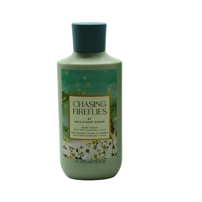 Bath & Body Works CHASING FIREFLIES Body Wash Gift Set with a Red Bow for Holidays 10 fl oz – Pack of 2