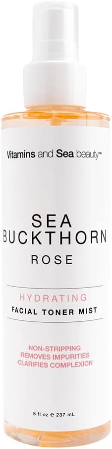 VITAMINS AND SEA BEAUTY Hydrating Facial Toner Mist with Sea Buckthorn + Rose, 8 fl oz