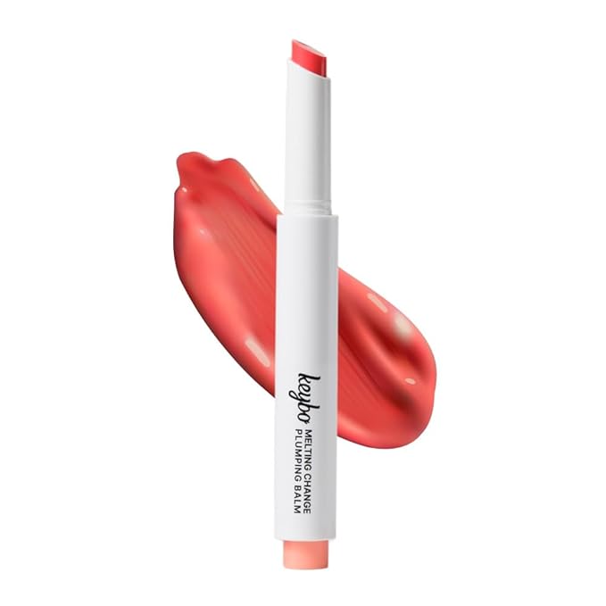 KEYBO Melting Change Plumping Lip Balm – Hydrating Glossy Tinted Lip Plumper, Non-Sticky MLBB Balm for Smooth, Natural Volume – Moisturizing K-Beauty Lip Treatment (02. Syrub Coral)