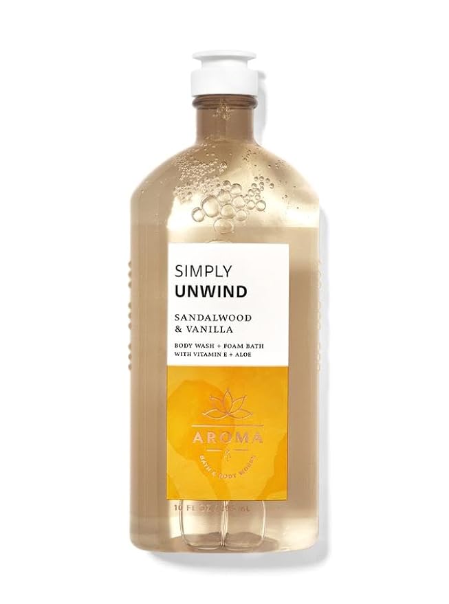 Bath and Body Works Aromatherapy Sandalwood & Vanilla Body Wash and Foam Bath 10 Fluid Ounce (Sandalwood & Vanilla)