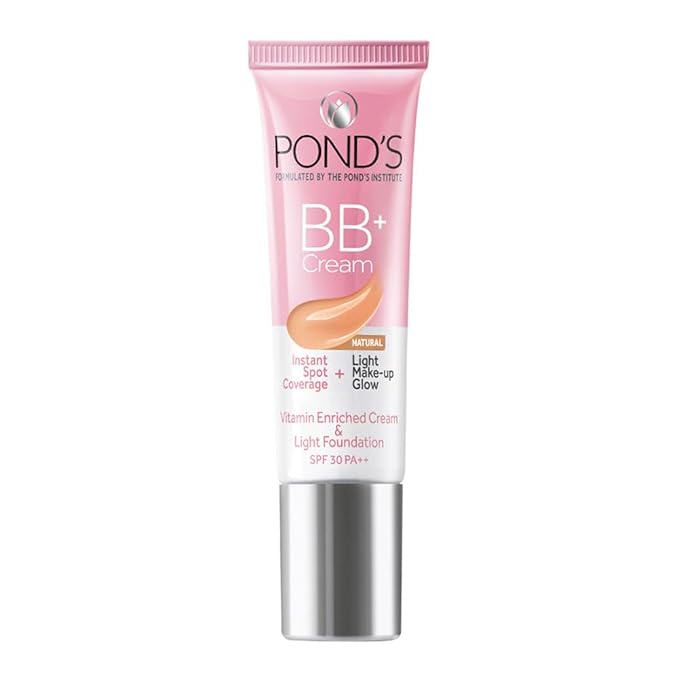POND-S BB+ Cream, Natural Light Coverage, 18g, Pack of 2 (Natural Shade)