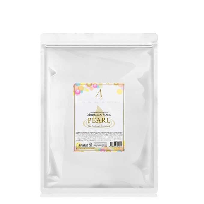jNE Anskin Original Modeling Mask Powder Pack | Korean Skincare Face Pack for Calming Irritated Skin, Deep Hydration & Pore-Cleansing Care (35.27oz / 1kg, Pearl)