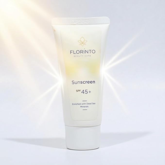 FLORÍNTO Sunscreen – Daily Moisturizing Sun Protection with Dead Sea Minerals, Aloe Vera & Vitamin E – Broad Spectrum SPF for UVA/UVB Rays – Hydrating, Non-Greasy & Gentle for All Skin Types – 50 ml