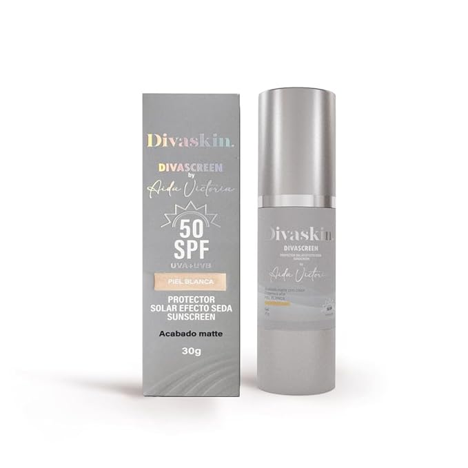 DIVASCREEN BY DIVASKIN Tinted Sunscreen SPF 50 by Aida Merlano | Broad Spectrum UVA/UVB Protection, With Vitamin E, Hydrating, Lightweight, Fast Absorbing, Multiple Shades (Blanca)